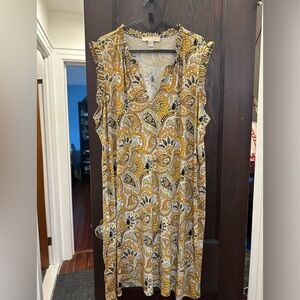 Michael Kors paisley v-neck sleeveless dress size 2 x Knee Length